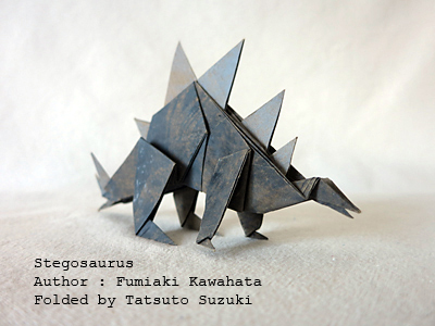 photo Origami-Stegosaurus, Author : Fumiaki Kawahata, Folded by Tatsuto Suzuki